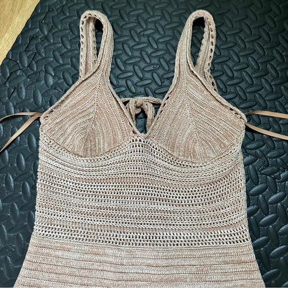 Torn BY Ronny Kobo Size Small Tan/Cream Knit Maxi Dress - Picture 5 of 8